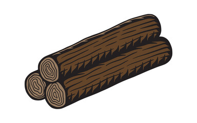 Vintage retro mechanic woodwork set of logs. Can be used like emblem, logo, badge, label. mark, poster or print. Monochrome Graphic Art. Vector. Hand drawn element in engraving style.