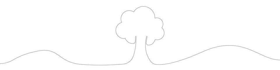 Tree icon line continuous drawing vector. One line Tree icon vector background. Tree icon. Continuous outline of a Tree icon.