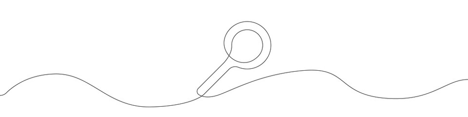 Magnifying glass icon line continuous drawing vector. One line magnifying glass icon vector background. magnifying glass. Continuous outline of a magnifying glass icon.
