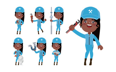 Plumber character with different poses