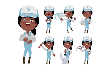 Plumber character with different poses