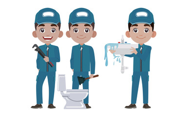 Plumber character with different poses