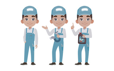 Plumber character with different poses