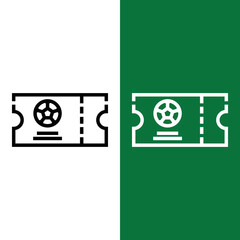 Football or Soccer Ticket icon in Outline Style. a ticket with soccer ball is a symbol of stadium entrance ticket. Vector illustration icons can be used for apps, websites, or part of a logo.