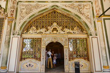 Topkapi palace. Imperial council decorated facade in Istanbul city. Turkey