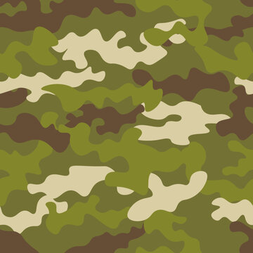 Camouflage seamless pattern. Abstract modern vector military background. Fabric textile print