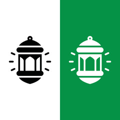 Islamic Ramadan Lantern Vector Icon in Glyph Style. Lantern is an Islamic decorative lamp. Vector illustration icon can be used for an app, website, or part of a logo.