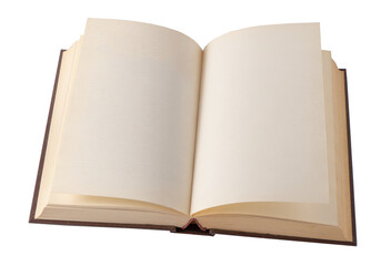 Pages of an old open book. Yellow page piece of paper. Blank spread with space for text. Top view. Copy space.