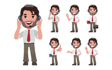 Obraz premium Call center and customer service character 
