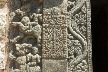 The Beautiful Carvings on the Avani Temples, Avani, Kolar, Karnataka, India. Ancient Temples.