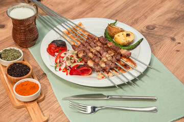 Beef Steak Skewers - Shish Kebab stock photo