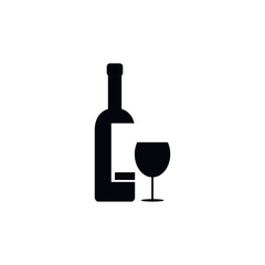 Wine symbol or logo. Vineyard, restaurant, drink concept