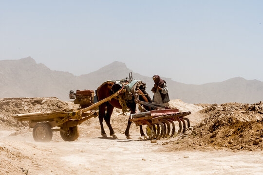 Brick factory near Bagram city and military bases in Afghanistan