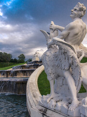 fountain in the park of palace Belvedere in vienna