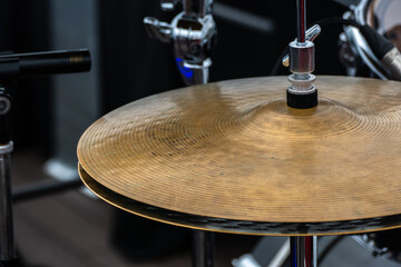 Fototapeta na wymiar Cymbal of drum music equipment 