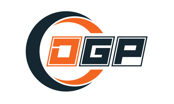 DGP three-letter circle logo design. custom font logo vector template | abstract logo | word mark logo | letter mark logo | business logo | minimalist logo | font logo |