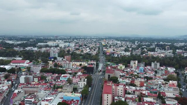 Aerial Shot Of Montevideo Avenue Wide Landscape, Mexico City