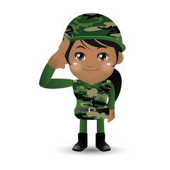 Set of soldier with different poses