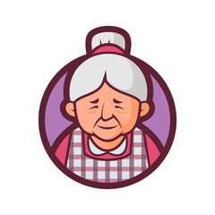 mascot of grandma in vector