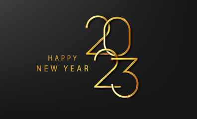 2023 New Year. Minimalistic text template for holiday design