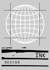 Abstract poster in cyberpunk style for your banner, flyer or business card. Modern, trendy colors, minimalism art.