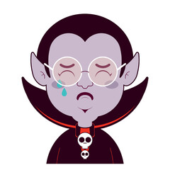 Dracula crying face cartoon cute