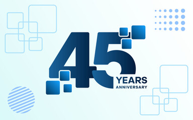 45 Year Anniversary celebration template design, Vector template.