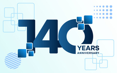 140 Year Anniversary celebration template design, Vector template.