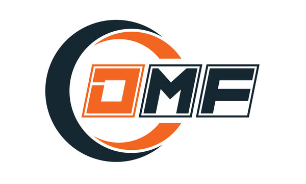 DMF three-letter circle logo design. custom font logo vector template | abstract logo | word mark logo | letter mark logo | business logo | minimalist logo | font logo |