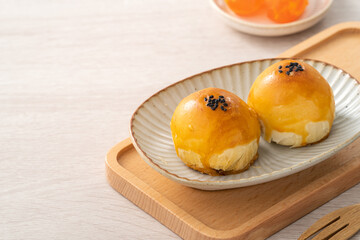 Moon cake yolk pastry for Mid-Autumn Festival holiday.