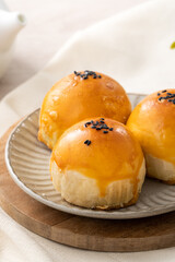 Moon cake yolk pastry for Mid-Autumn Festival holiday.