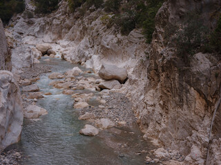 travel to Turkey, Kemer in autumn seasone. famous part of Lycian Way, Goynuk Canyon. Wonderful morning scene of Turkey, Asia. Beauty of nature concept background.