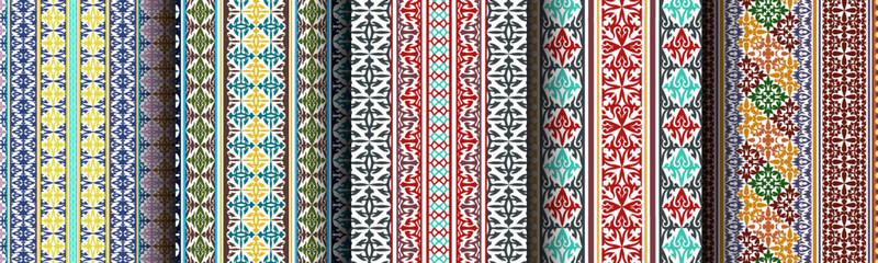 modern geometric ethnic seamless pattern background set bundle