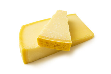 Parmigiano Reggiano cheese. isolated white background. With clipping path