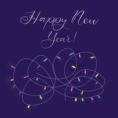 Happy New Year card vector winter christmas