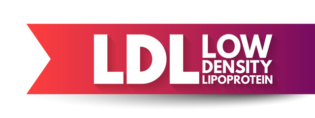 LDL Low-Density Lipoprotein - one of the five major groups of lipoprotein which transport all fat molecules around the body in the extracellular water, acronym text concept background