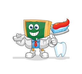 Obraz premium blackboard dentist illustration. character vector