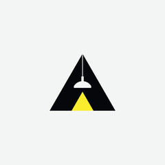Fototapeta premium Letter A lamp logo design template elements