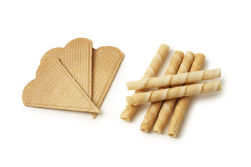 waffle decorations for ice cream. isolated white background