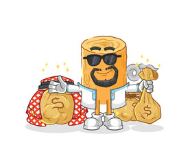 wooden corkscrew rich arabian mascot. cartoon vector