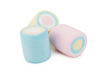 Marshmallows of different colors isolated