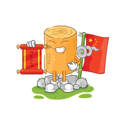 wooden corkscrew chinese cartoon. cartoon mascot vector