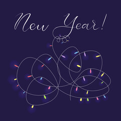 happy new year vector cards 