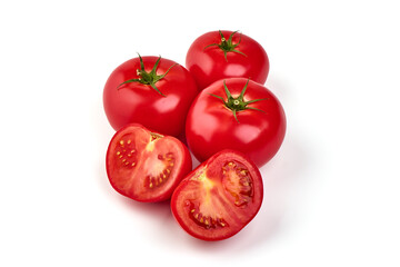 Tomatoes isolated on white background.