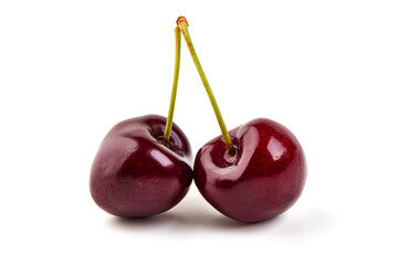 Sweet cherry, isolated on white background.