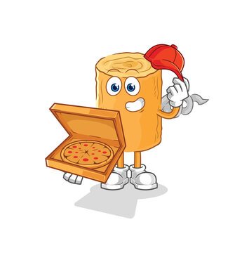 recommend clip art: wooden corkscrew pizza delivery boy vector. cartoon character