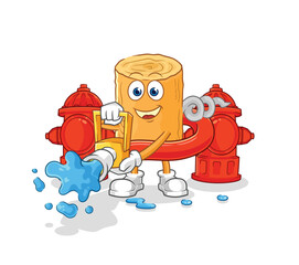 wooden corkscrew firefighter vector. cartoon character