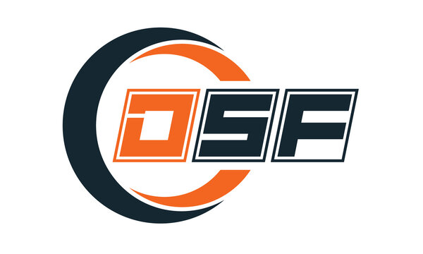 DSF three-letter circle logo design. custom font logo vector template | abstract logo | word mark logo | letter mark logo | business logo | minimalist logo | font logo |