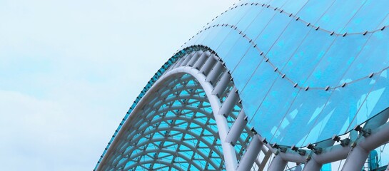 Part of futuristic design bridge construction