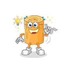 wooden corkscrew got an idea cartoon. mascot vector